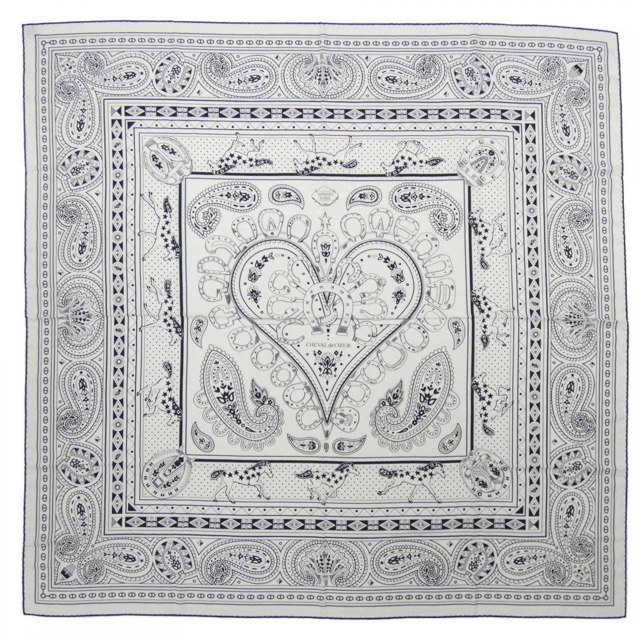 エルメス HERMES CHEVAL DE COEUR BANDANA H244259S カレジェアン140 ショール