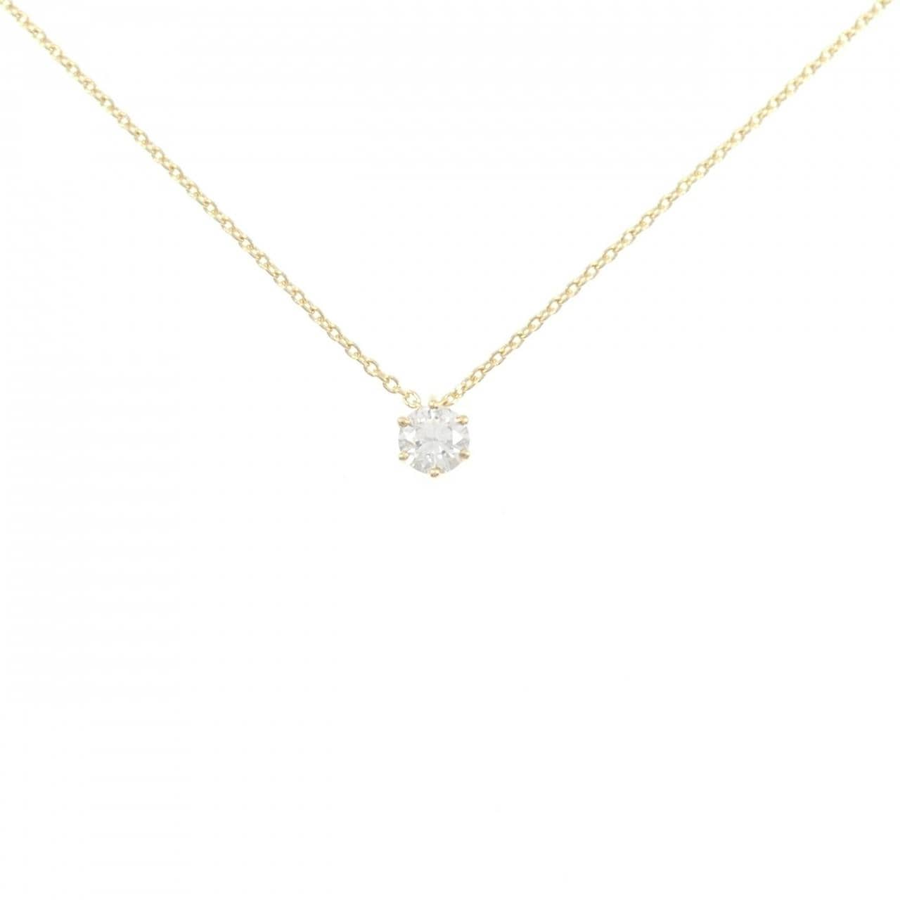 18KYG/K18YG ソリティア ダイヤモンド ネックレス 0.24CT