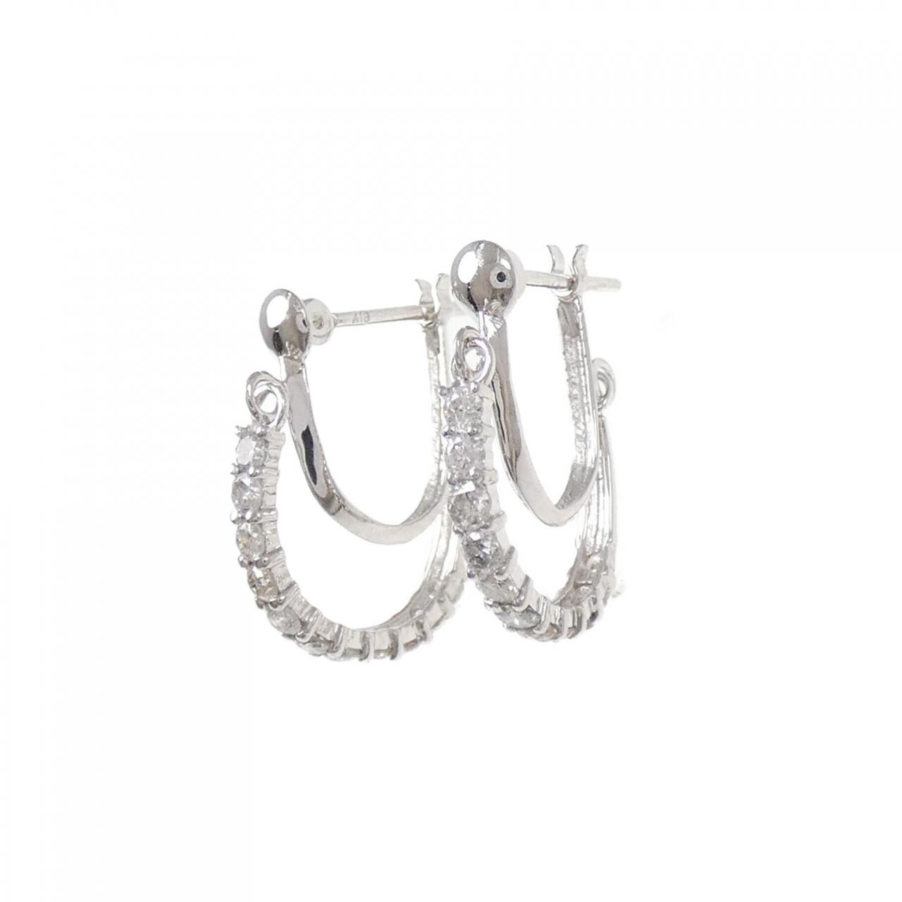 K18WG ダイヤモンド ピアス 0.50CT