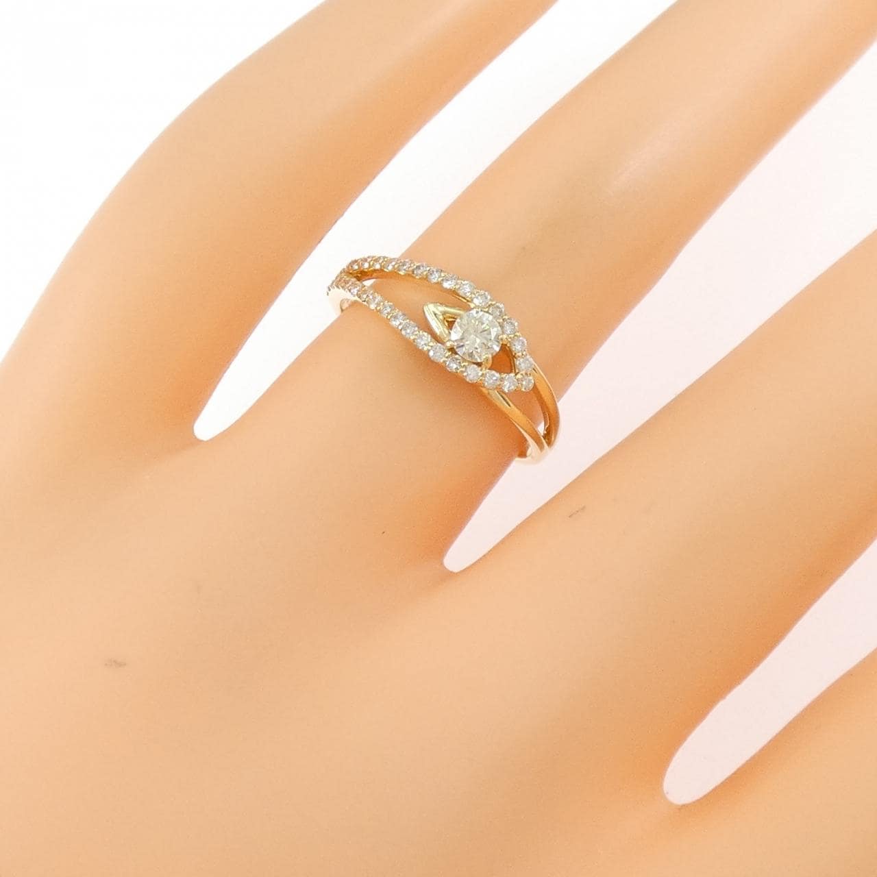 K18YG ダイヤモンド リング 0.130CT