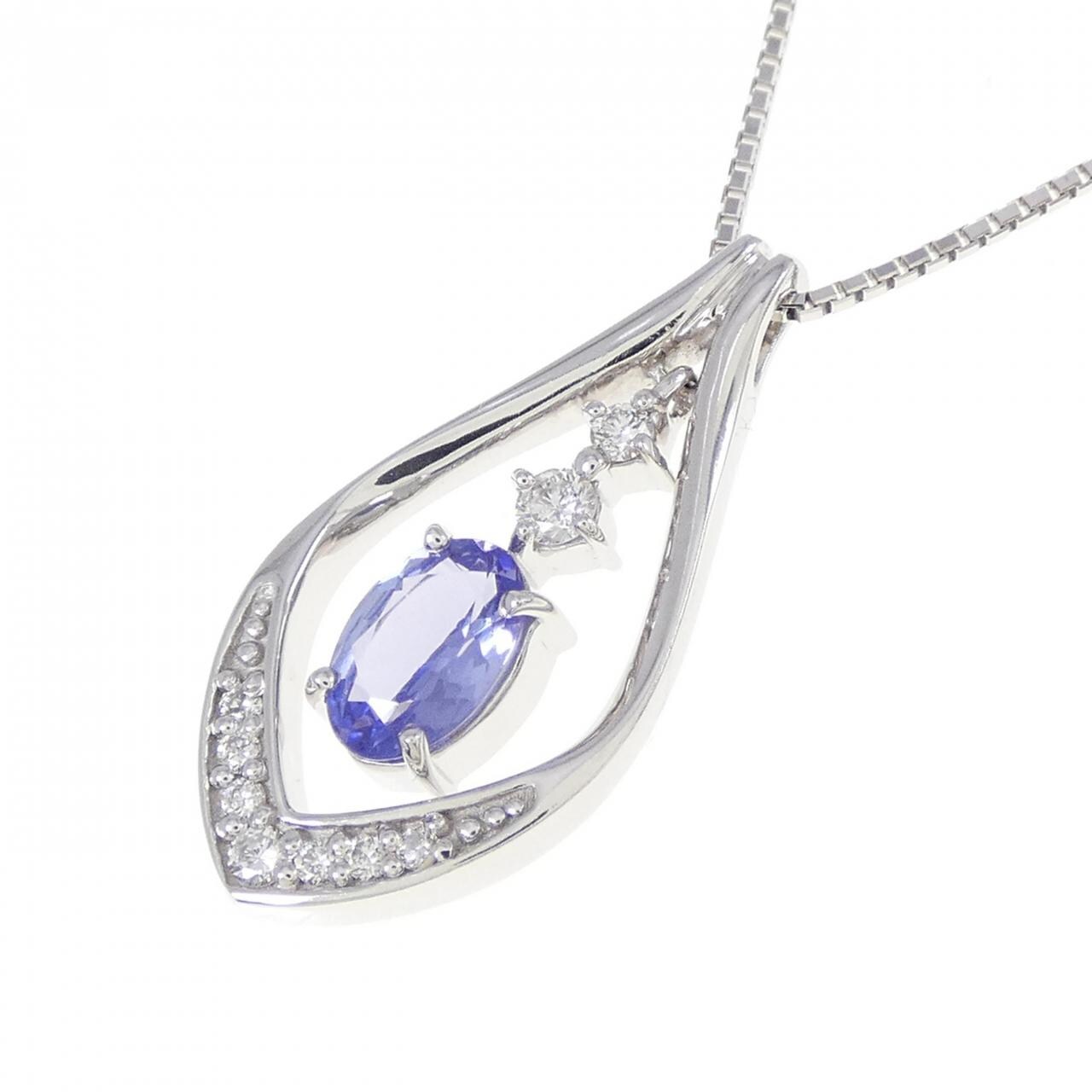K18WG タンザナイト ネックレス 0.44CT