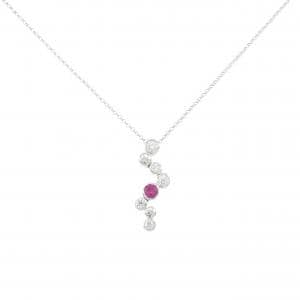 K18WG ルビー ネックレス 0.15CT