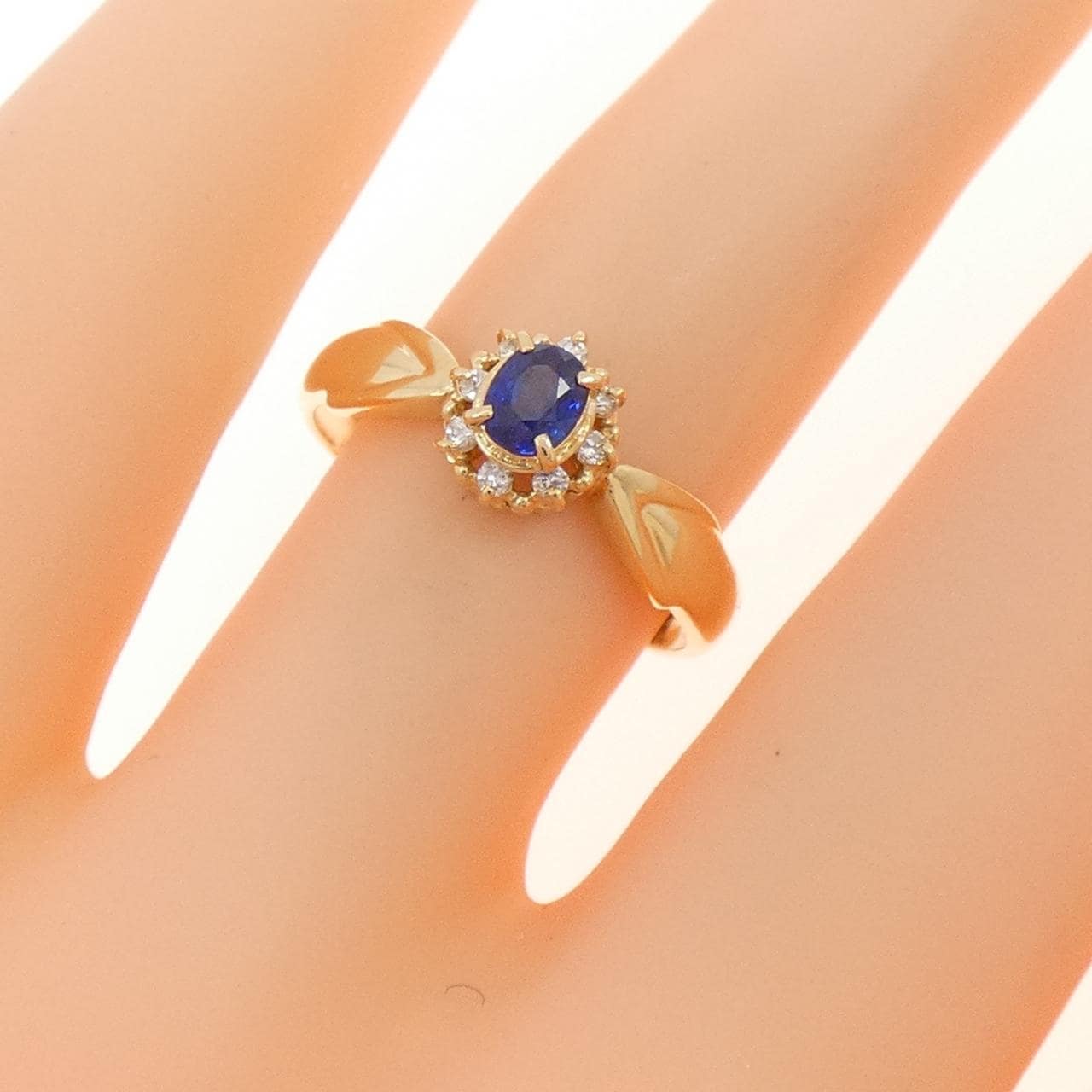 K18YG サファイヤ リング 0.28CT