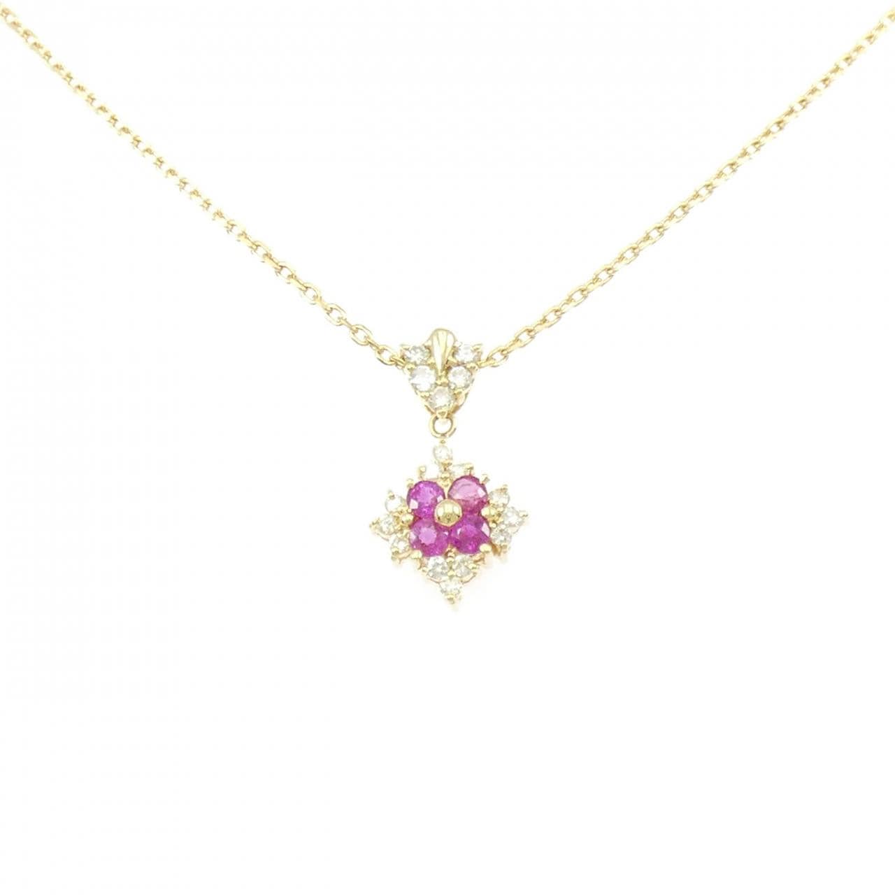 K18YG ルビー ネックレス 0.40CT