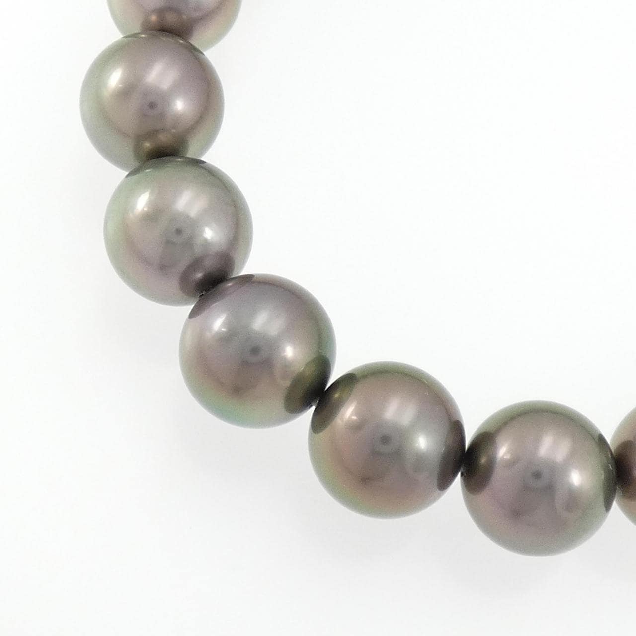 シルバークラスプ 黒蝶パール ネックレス 10-12mm