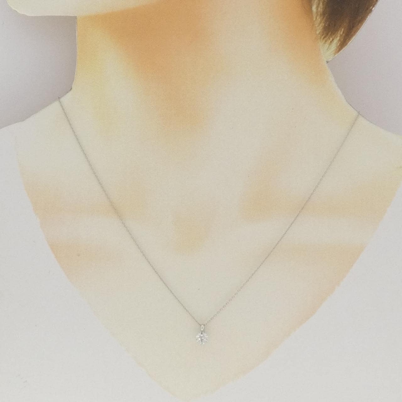 PT900/PT850 ソリティア ダイヤモンド ネックレス 0.400CT