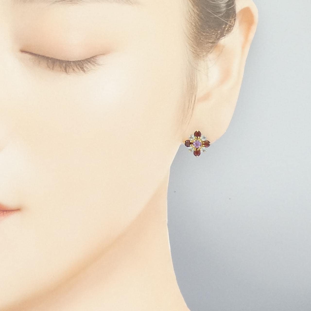 K18YG カラーストーン ピアス