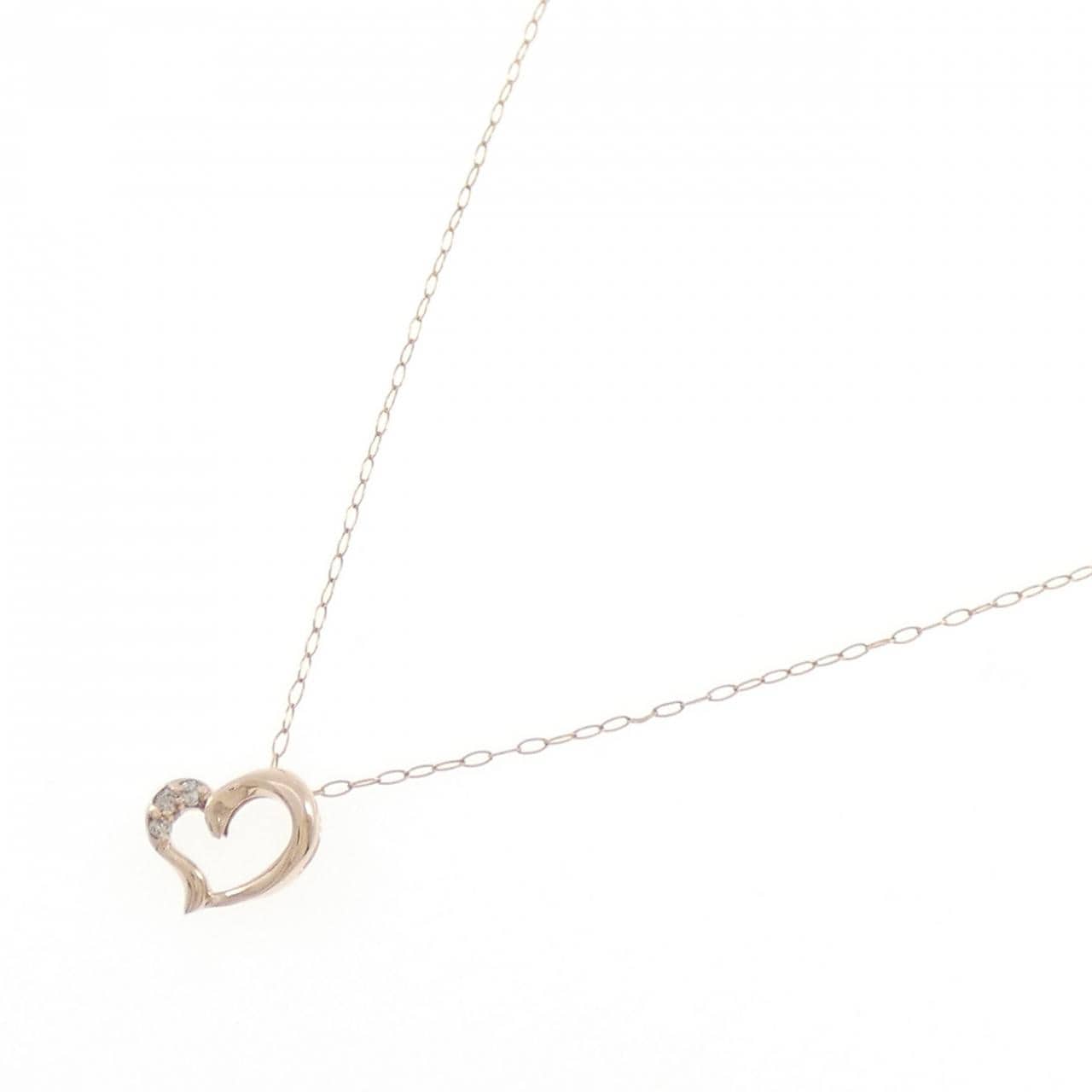 K10PG ハート ダイヤモンド ネックレス 0.02CT