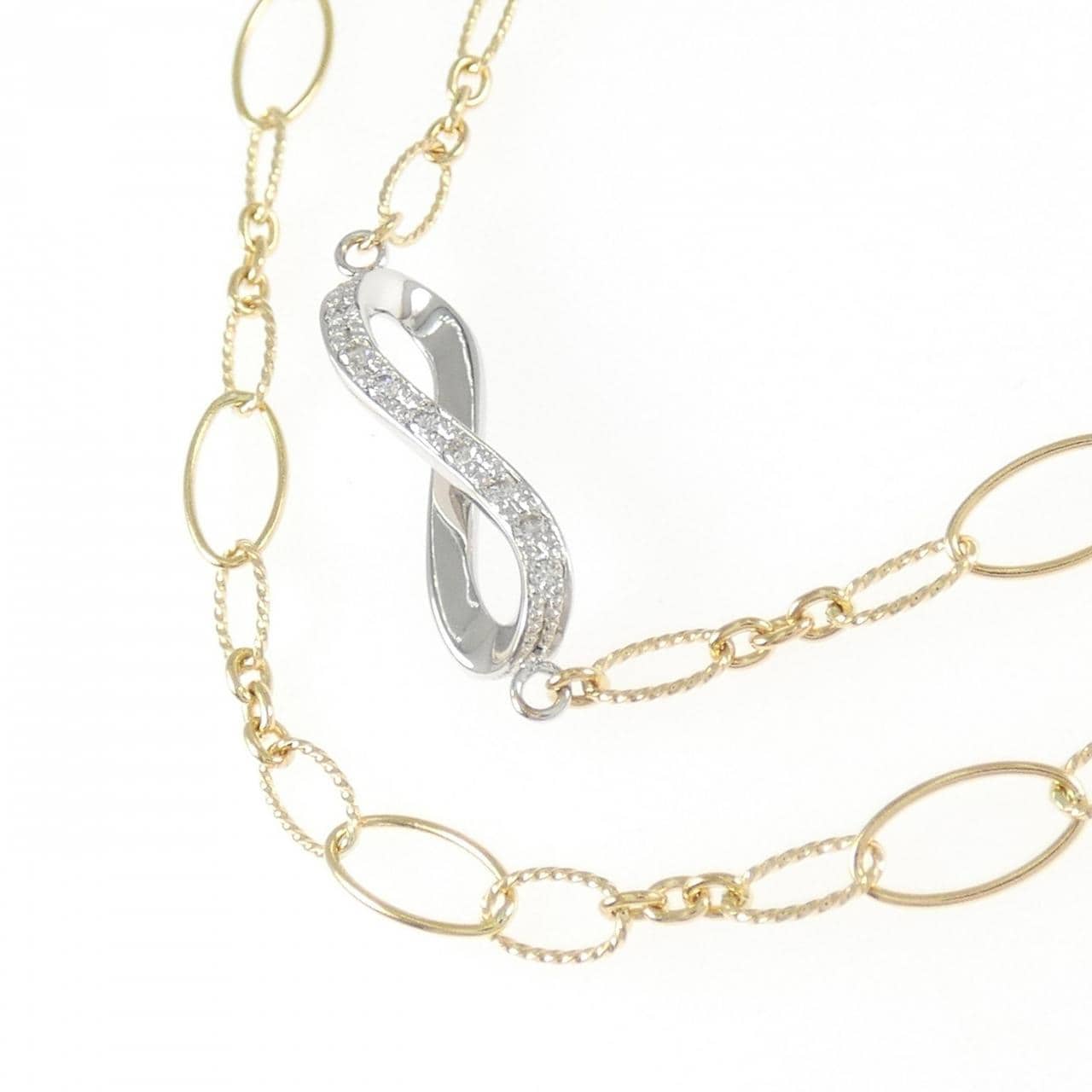 K18YG/K18WG ダイヤモンド ネックレス 0.87CT