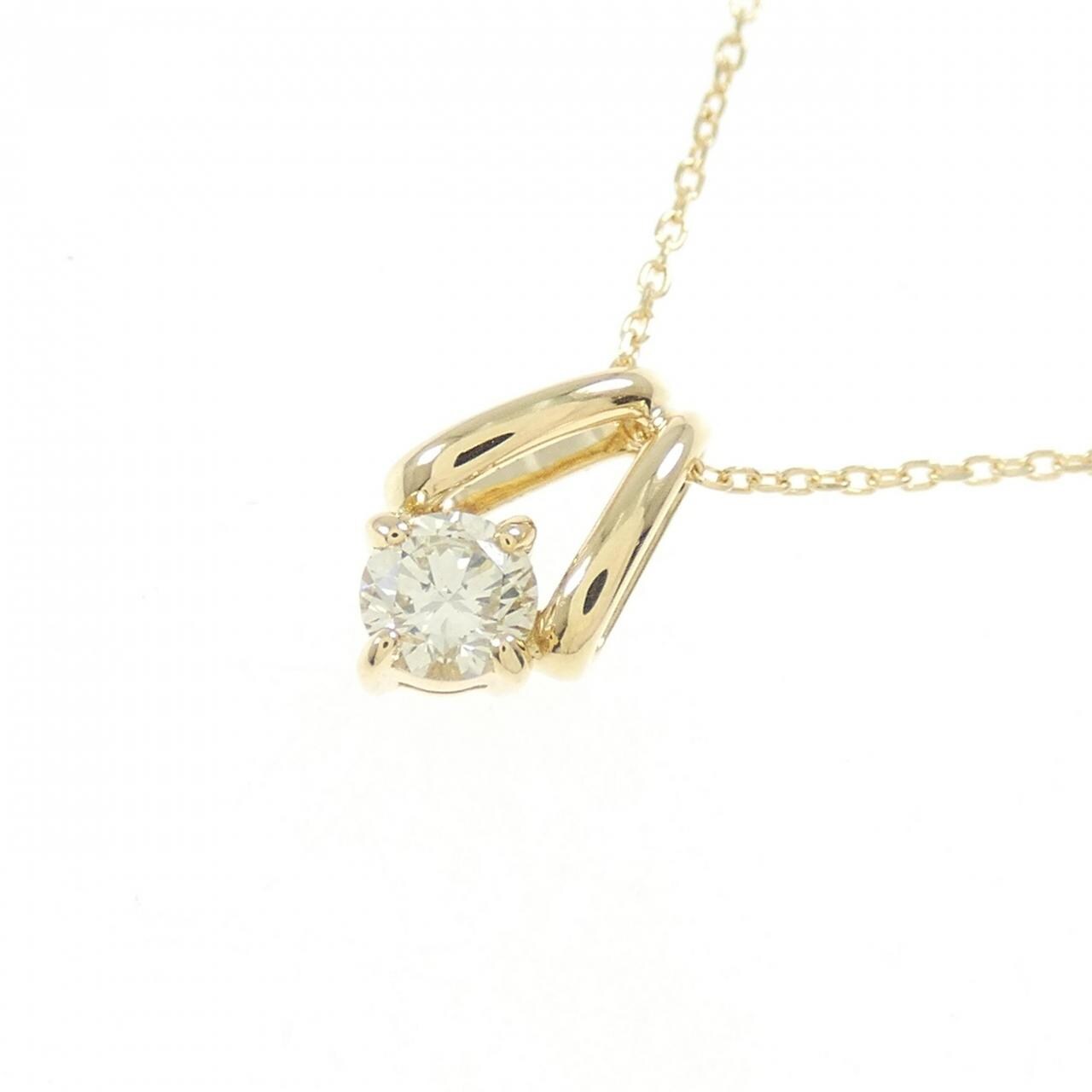 K18YG ソリティア ダイヤモンド ネックレス 0.157CT