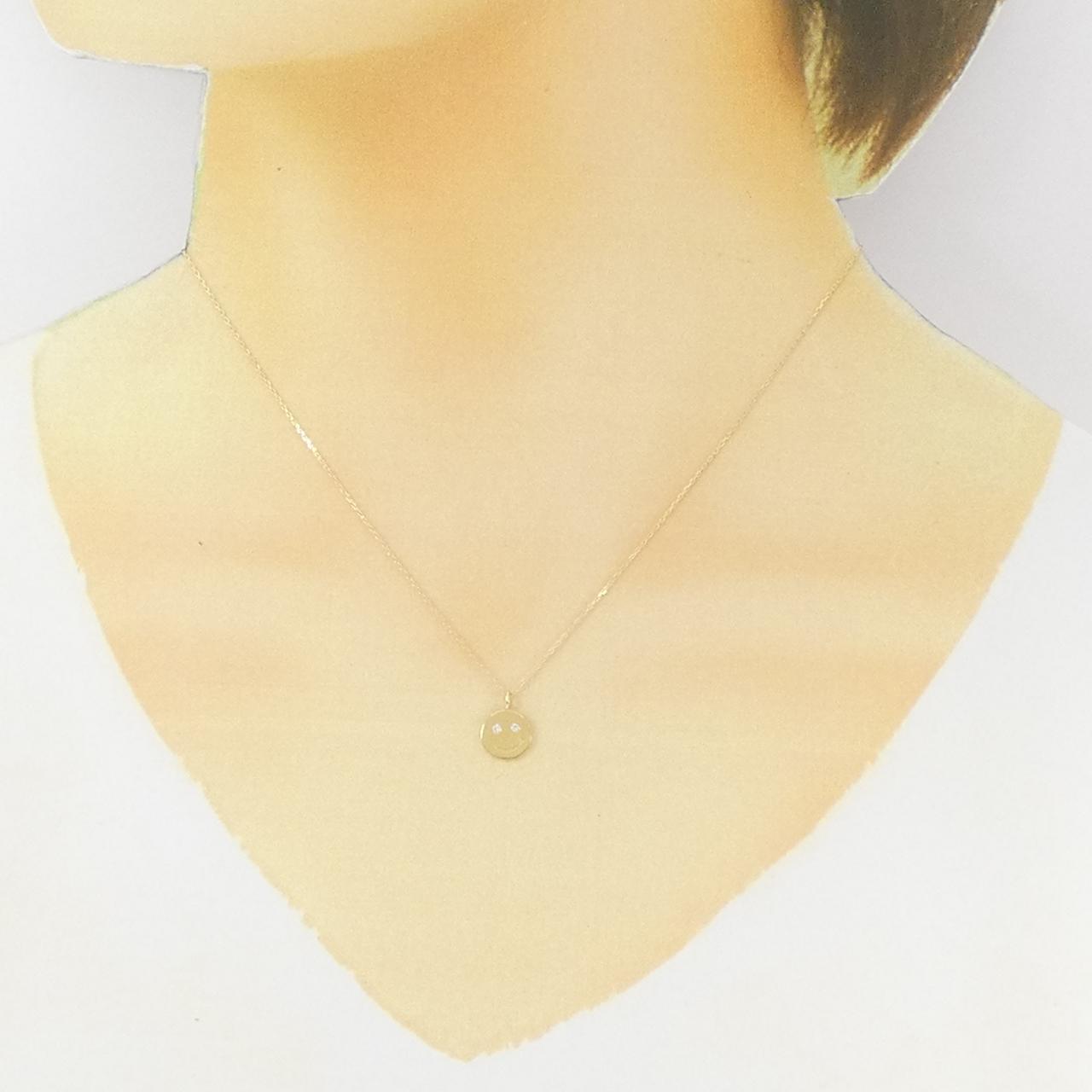 K18YG スマイル ダイヤモンド ネックレス 0.02CT