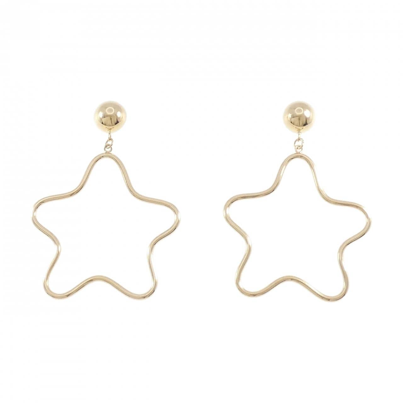 K18YG star earrings