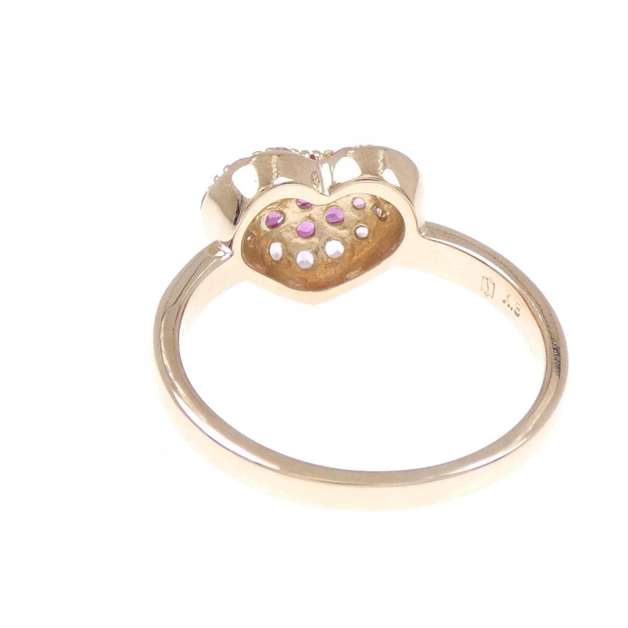 K18PG ハート サファイヤ リング 0.50CT
