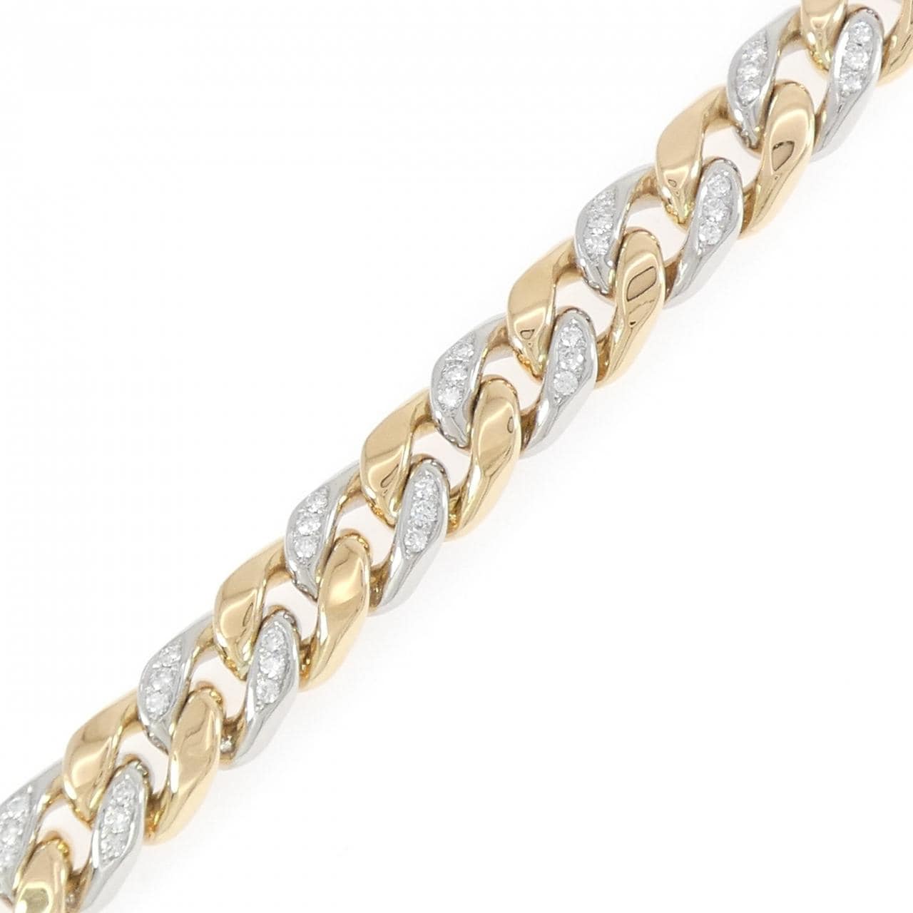 K18YG/PT850 ダイヤモンド キヘイ ブレスレット 1.54CT 20cm
