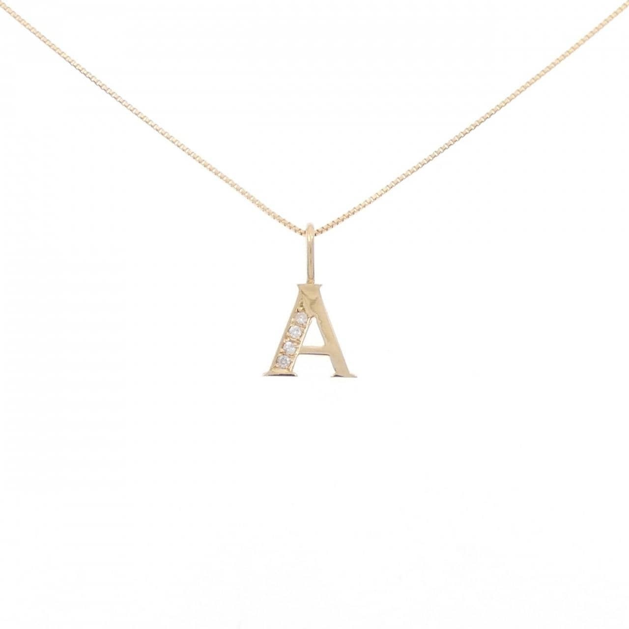 K18YG Initial A Diamond Necklace