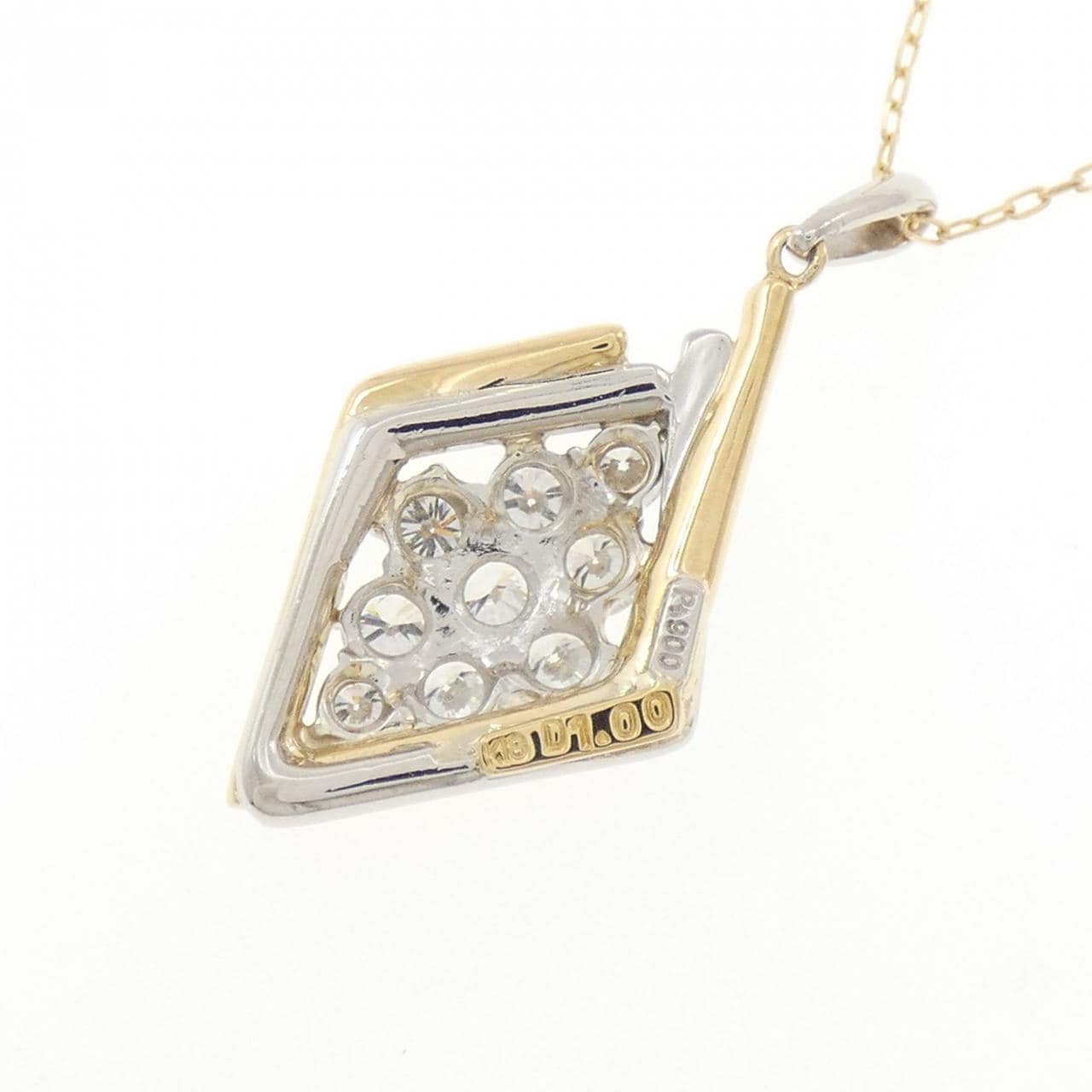 K18YG/PT900 ダイヤモンド ネックレス 1.00CT
