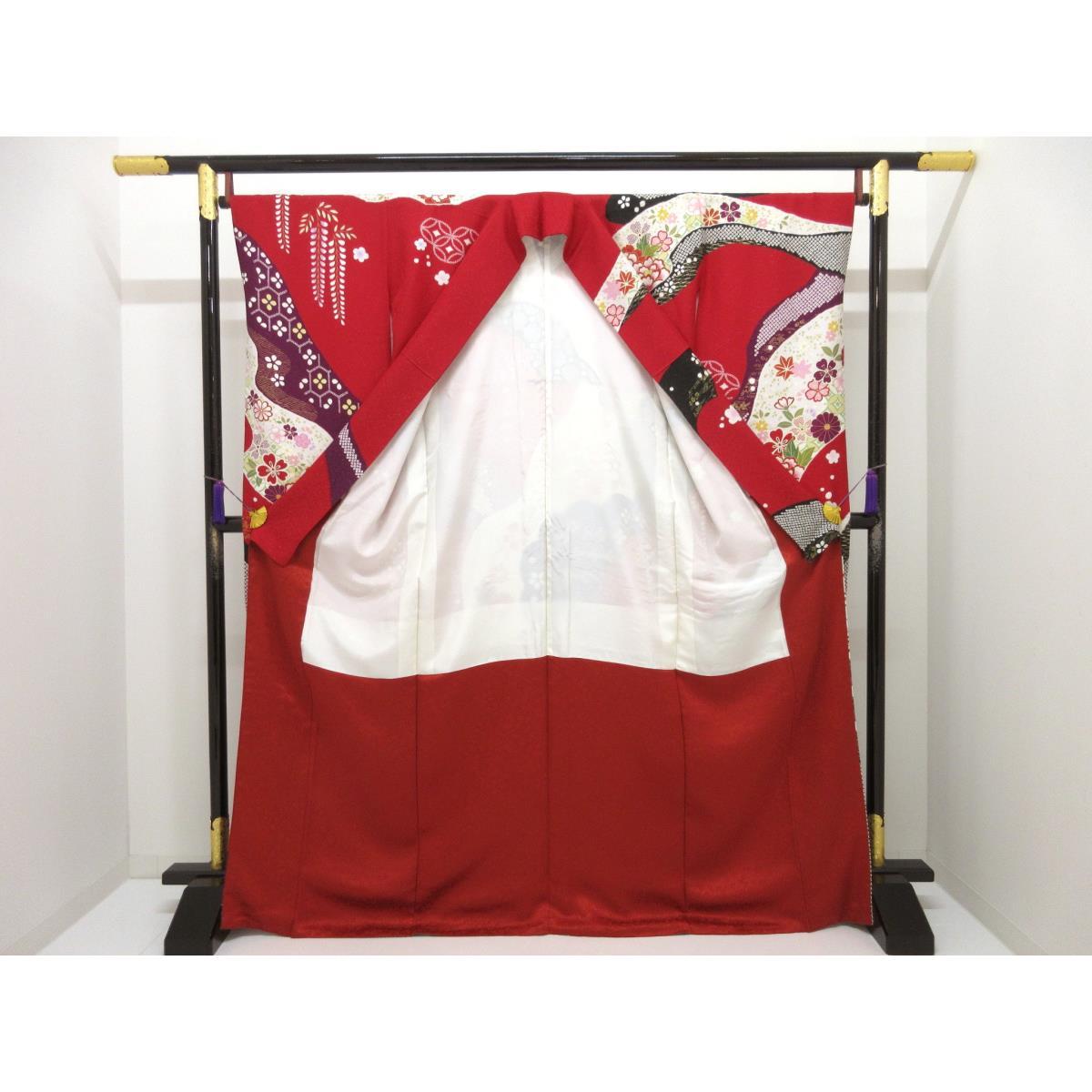 振袖　友禅金彩加工　きもの・長襦袢　２点セット