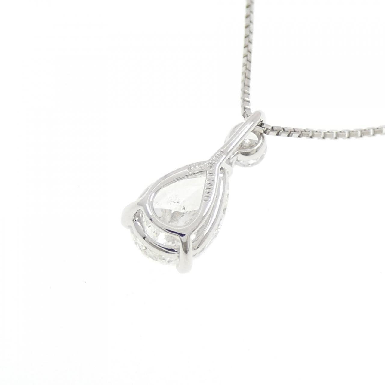 PT900/PT850 ダイヤモンド ネックレス 1.006CT G SI2 ペアシェイプ