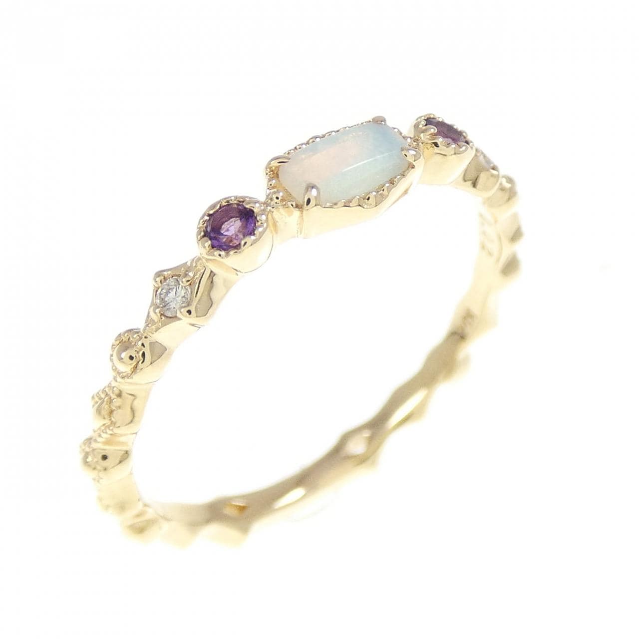 Agete彩石戒指 0.02CT