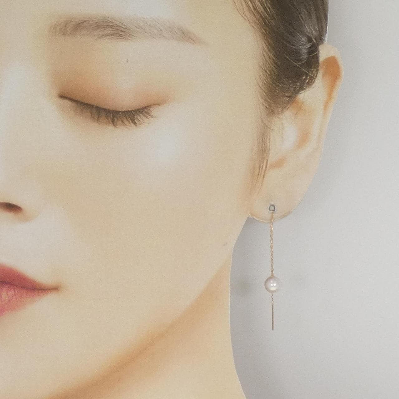 K18PG アコヤパール ピアス 6.4mm