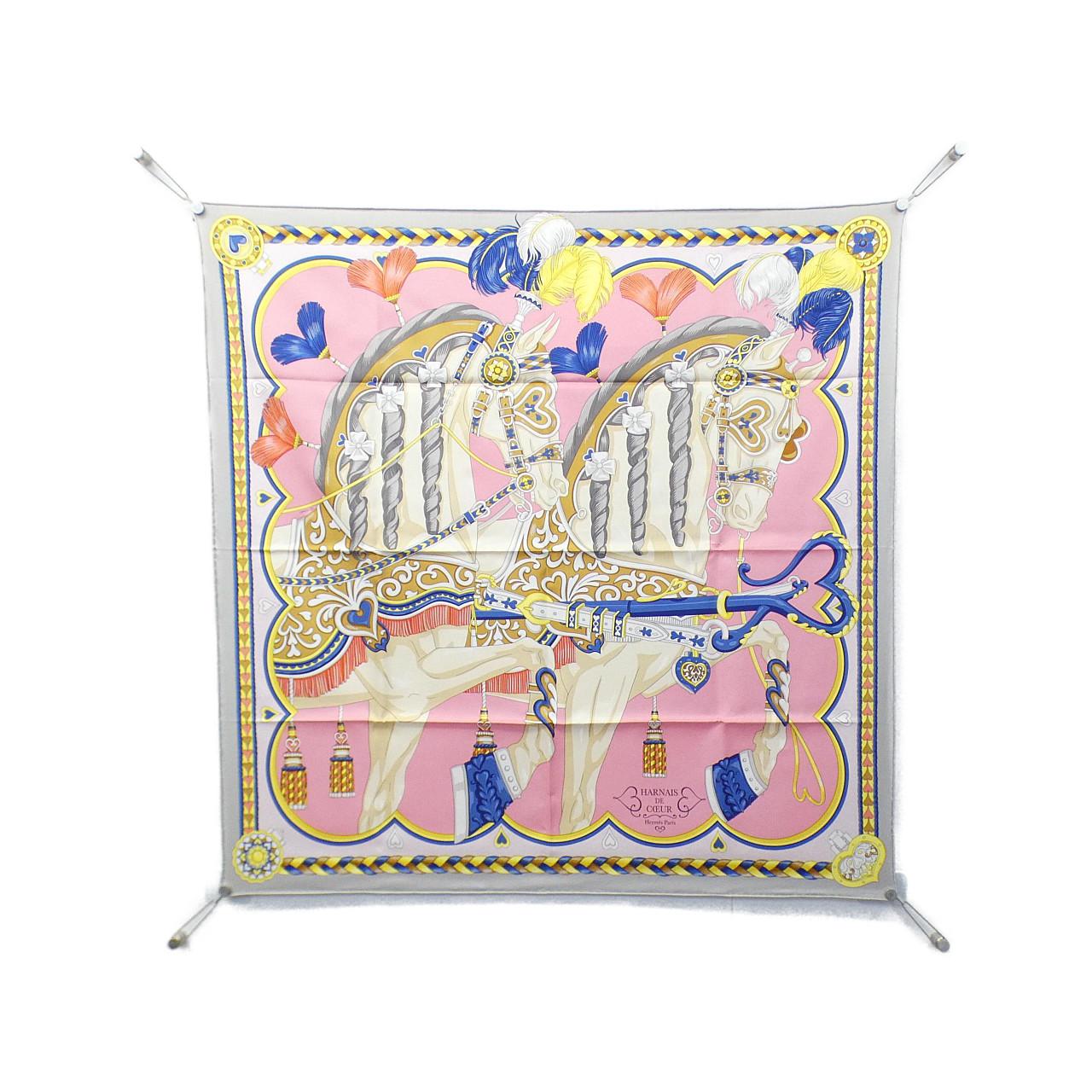 HERMES HARNAIS DE COEUR Carre 004090S Scarf