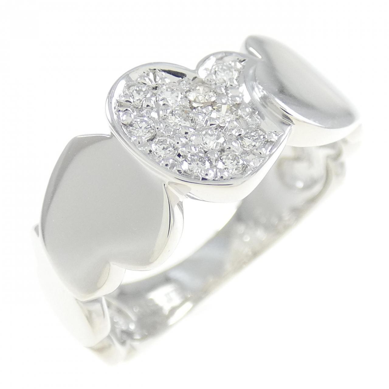 K18WG ハート ダイヤモンド リング 0.12CT