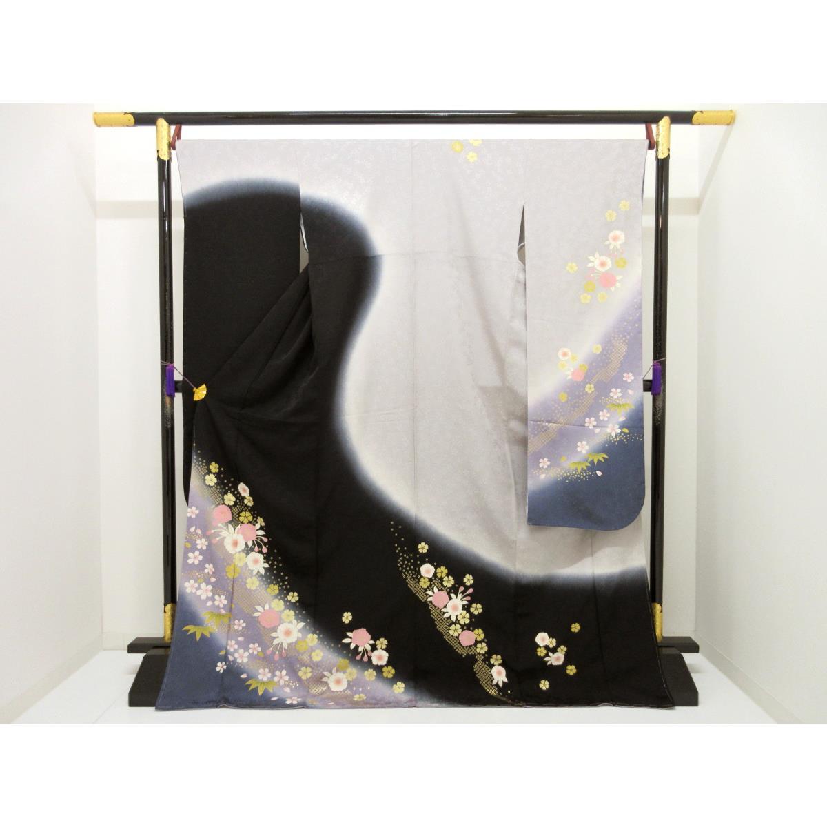 【未使用品】振袖　友禅金彩加工　ボカシ染