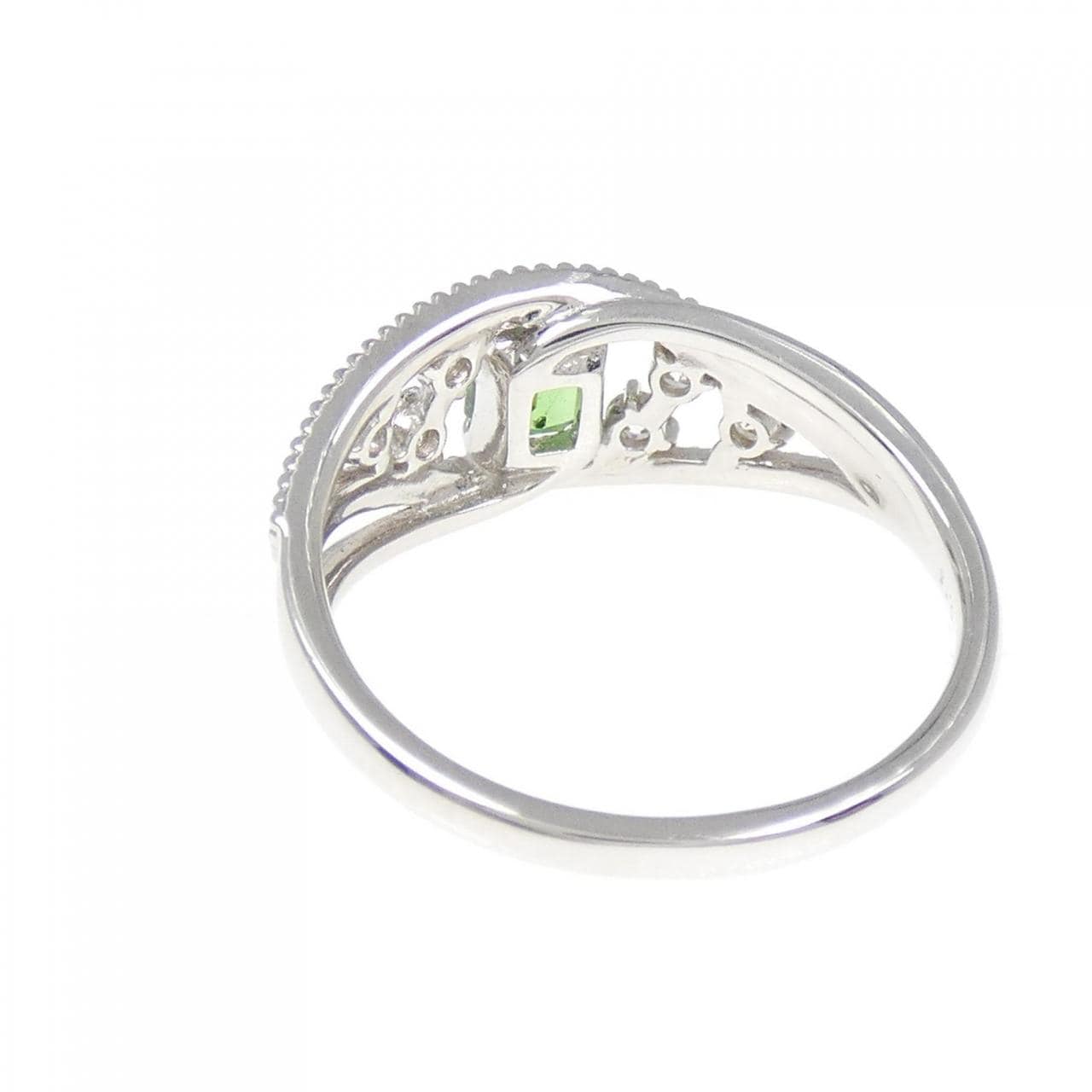 【新品】PT グリーンガーネット リング 0.41CT