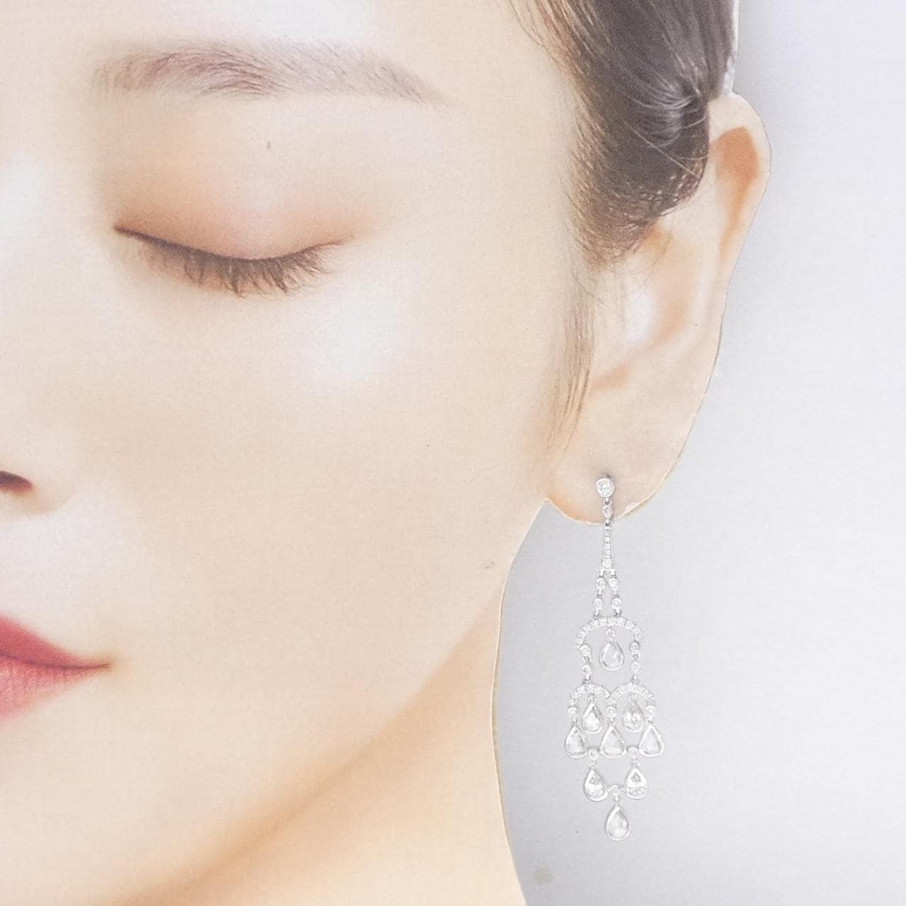 750WG/K18WG ダイヤモンド ピアス 5.72CT