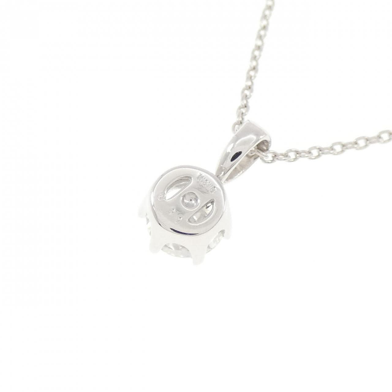 K18WG ソリティア ダイヤモンド ネックレス 0.41CT