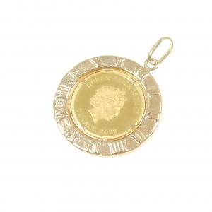 K18YG (frame) coin pendant