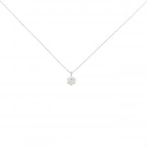 PT900/K18WG ソリティア ダイヤモンド ネックレス 0.224CT