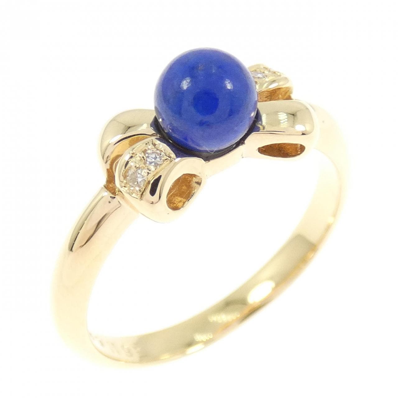 K18YG リボン ラピスラズリ リング