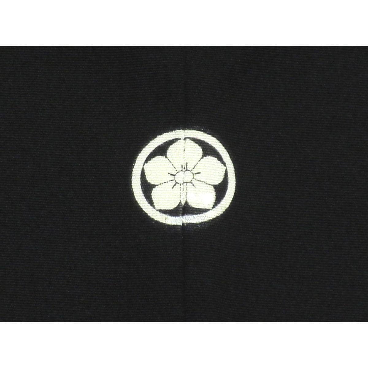 留袖　友禅金彩加工　刺繍入り　丸に桔梗　身幅２Ｌ