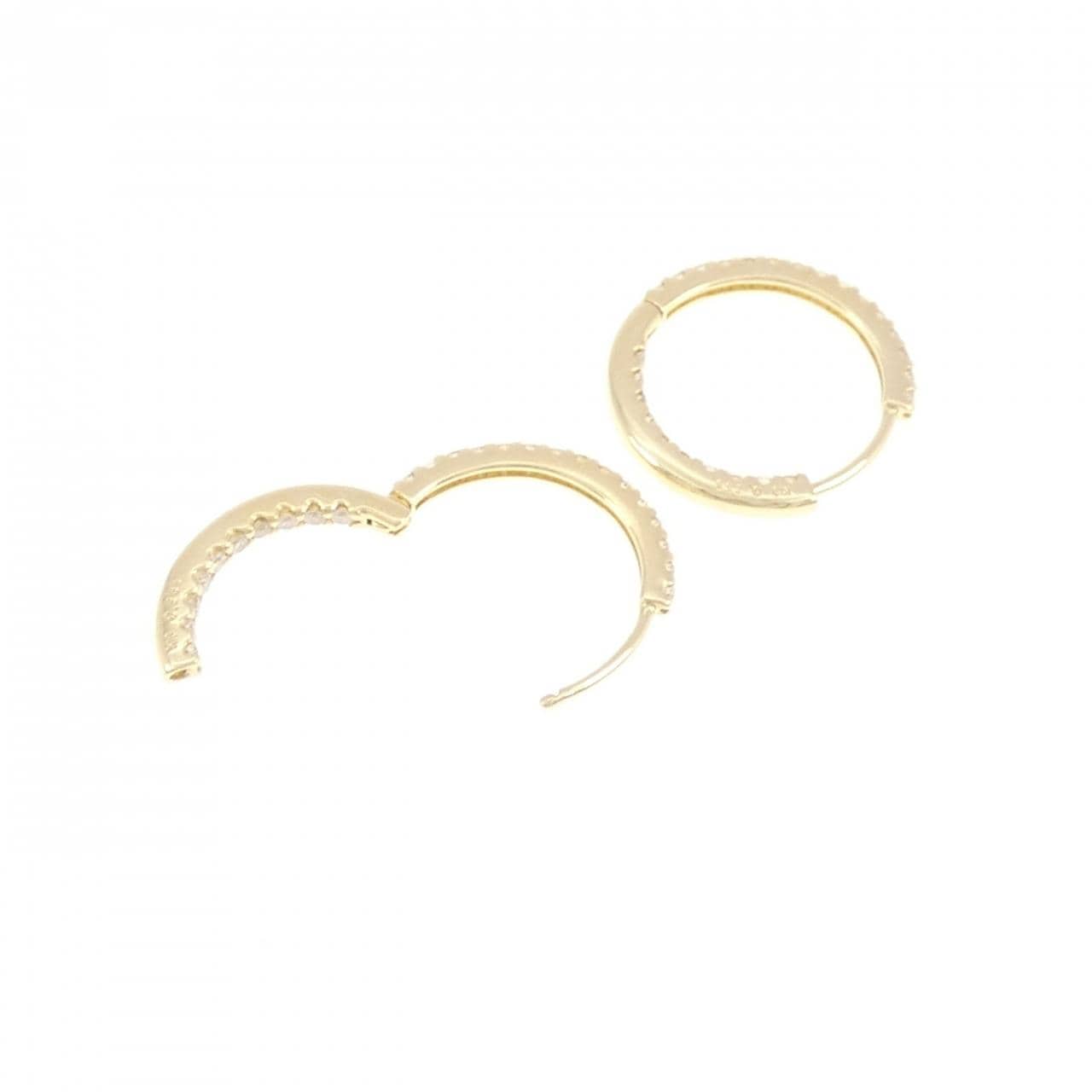 K18YG フープ ダイヤモンド ピアス 0.47CT
