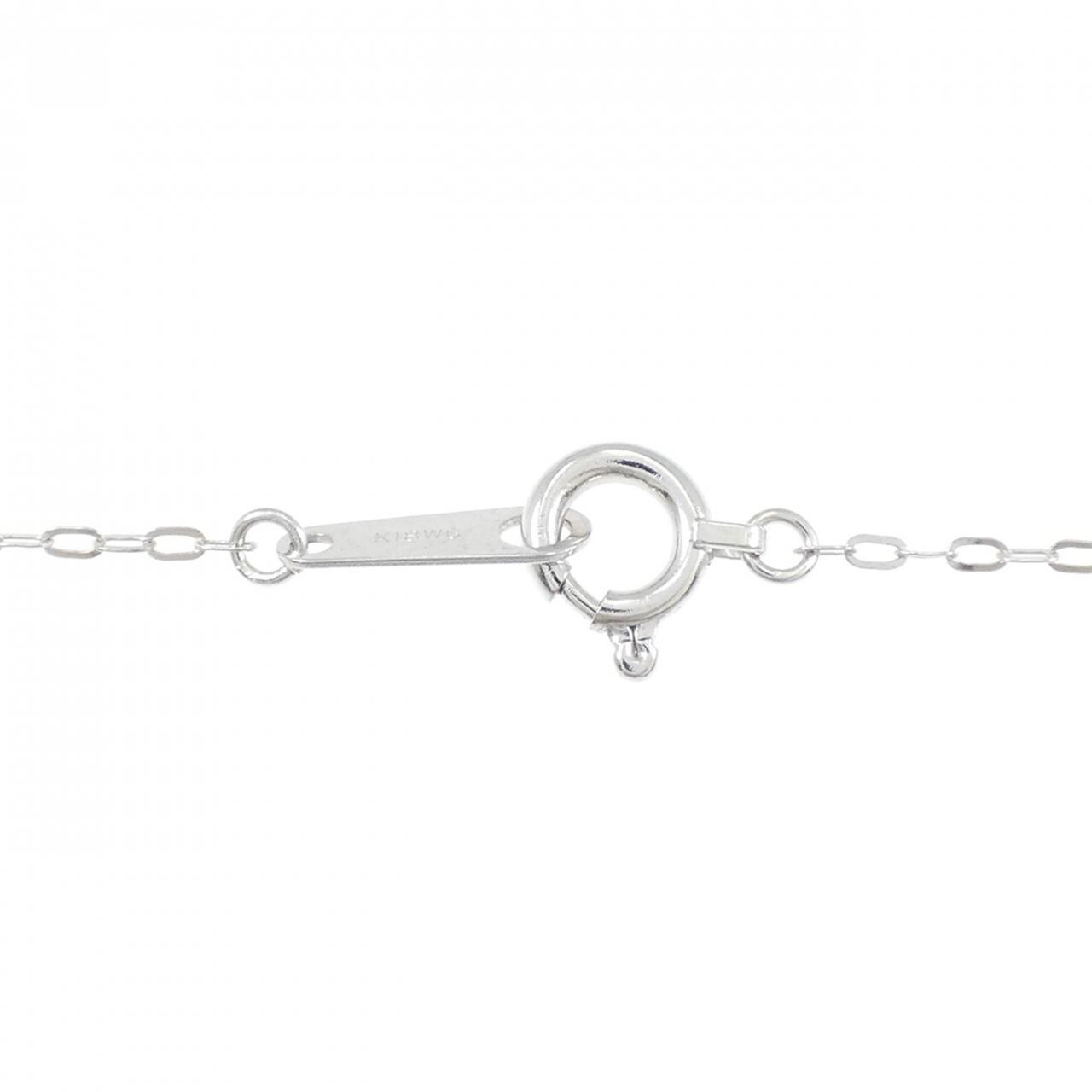 K18WG バタフライ ダイヤモンド ネックレス 0.06CT