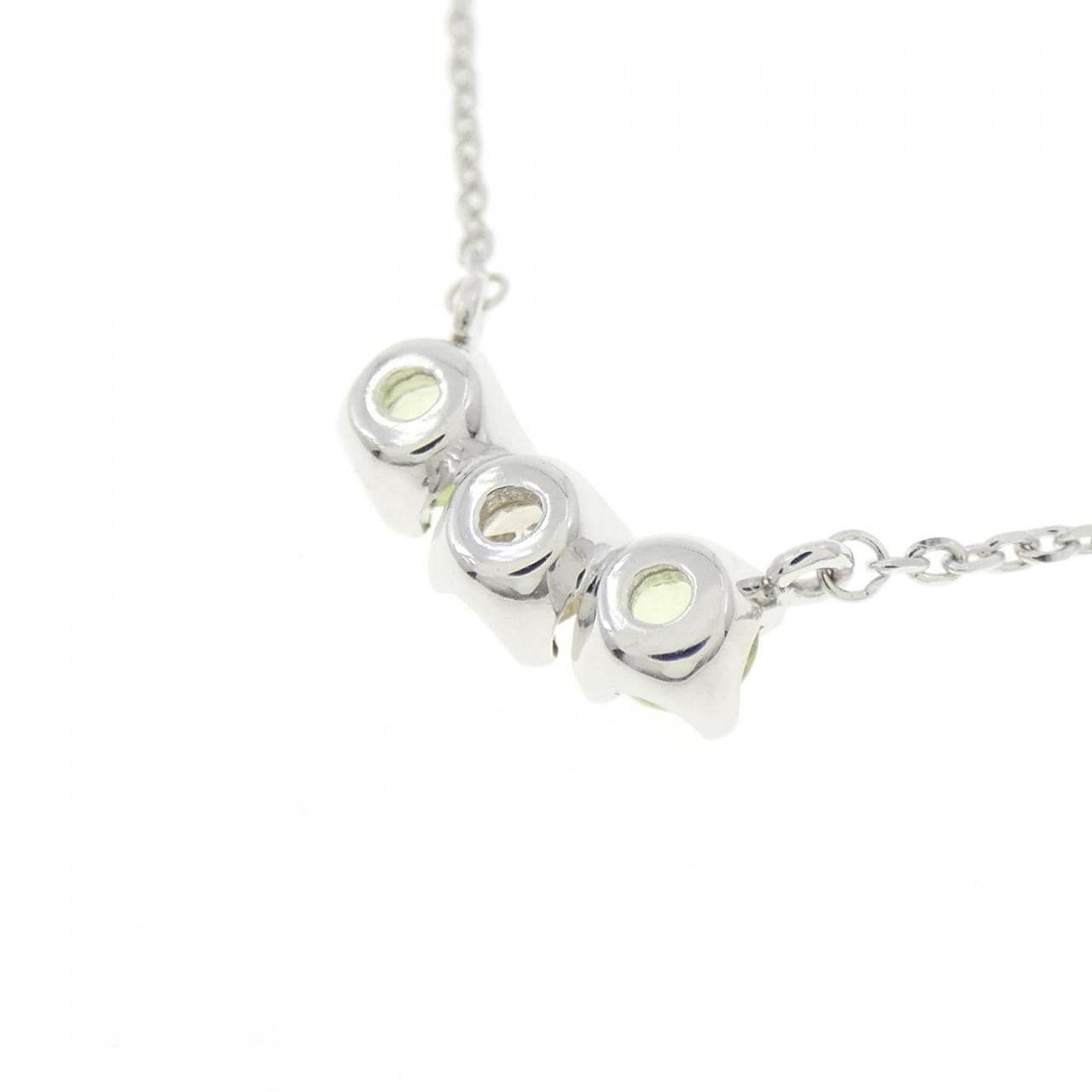 K18WG ペリドット ネックレス 0.14CT
