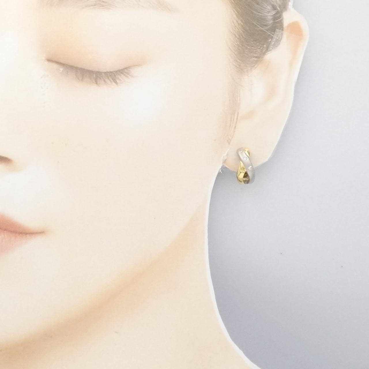 K18YG/K18WG ダイヤモンド イヤリング 0.10CT