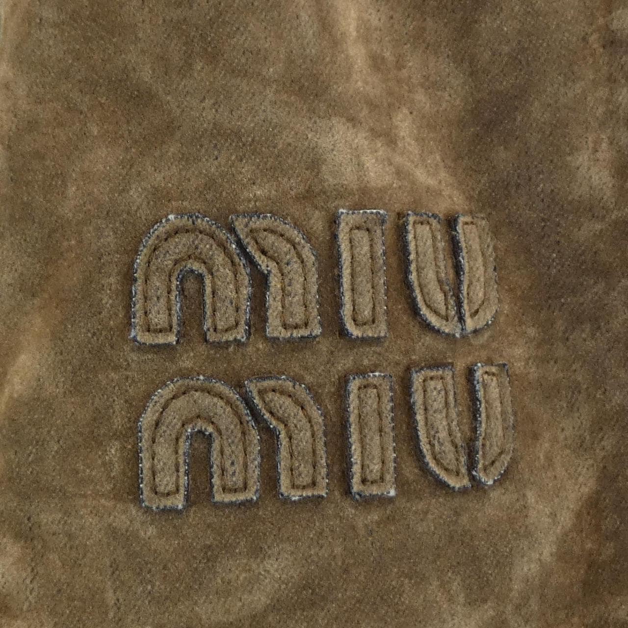 ミュウミュウ MIU MIU MIU MIUロゴ ウォッシュド フロック加工 MP1725 SOOO 157Y パンツ