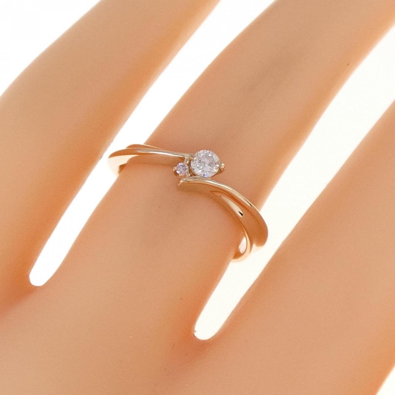 K18PG Pink diamond ring 0.01CT