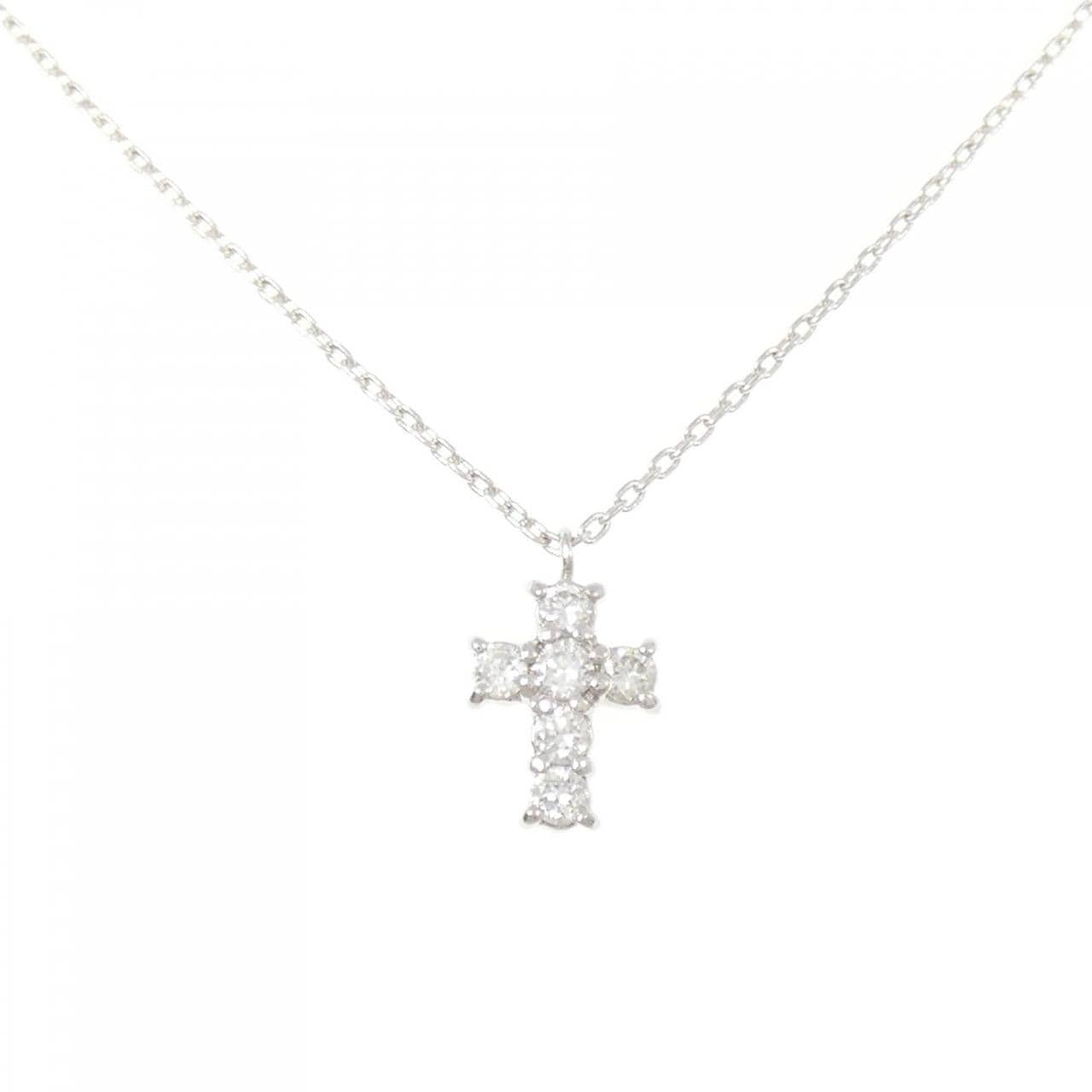 ヴァンドーム クロス ダイヤモンド ネックレス 0.18CT