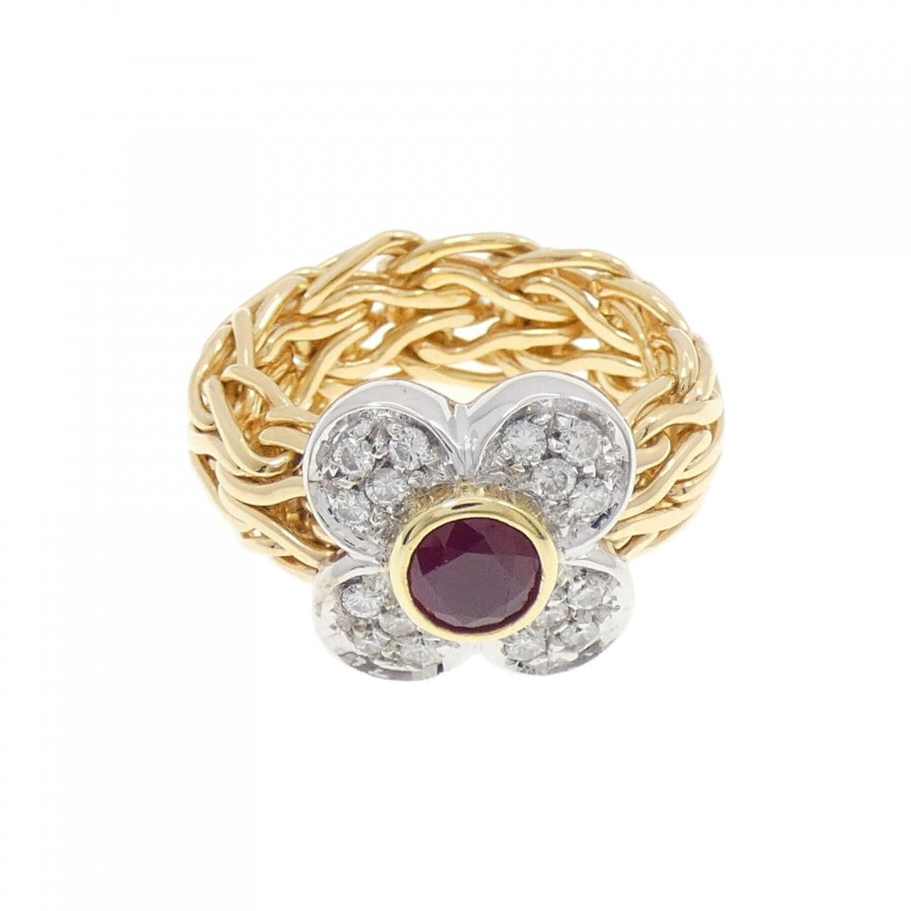 ポンテヴェキオ フラワー ルビー リング 0.95CT