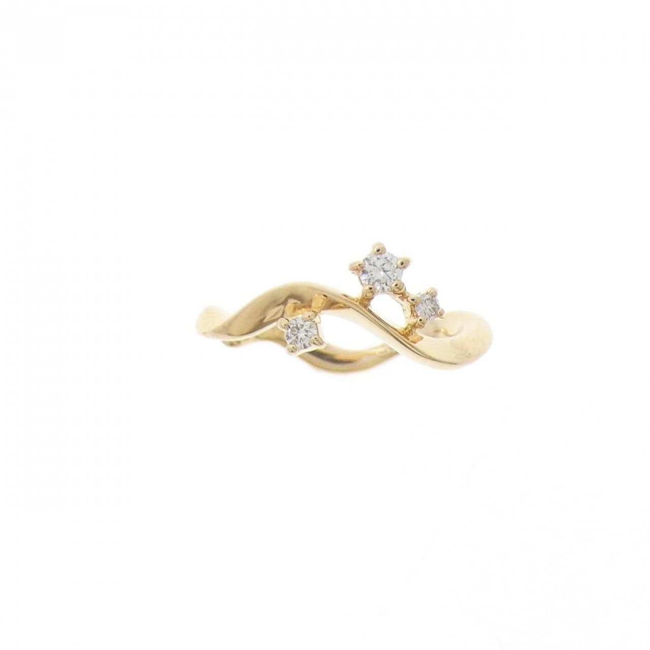 K18YG ダイヤモンド イヤーカフ 片耳