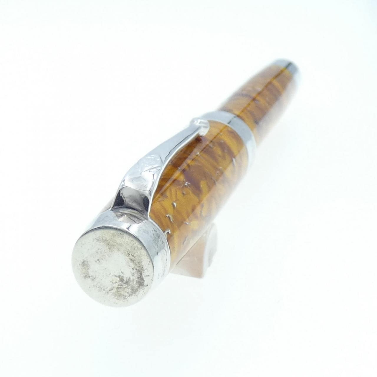 Conway Stewart Silver Duro Amber Fountain Pen