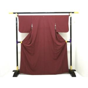 【未使用品】化繊　小紋　笹竜胆【きもの英】