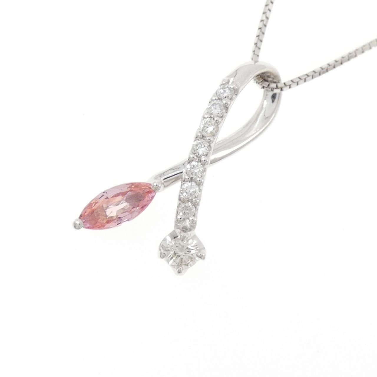 K18WG パパラチアサファイア ネックレス 0.431CT
