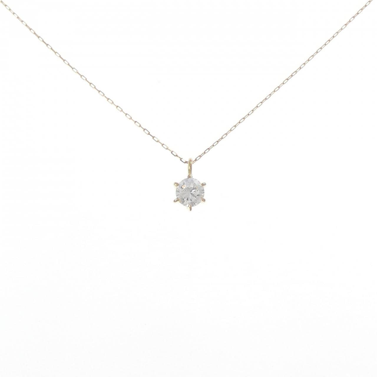 K18YG单钻钻石项链