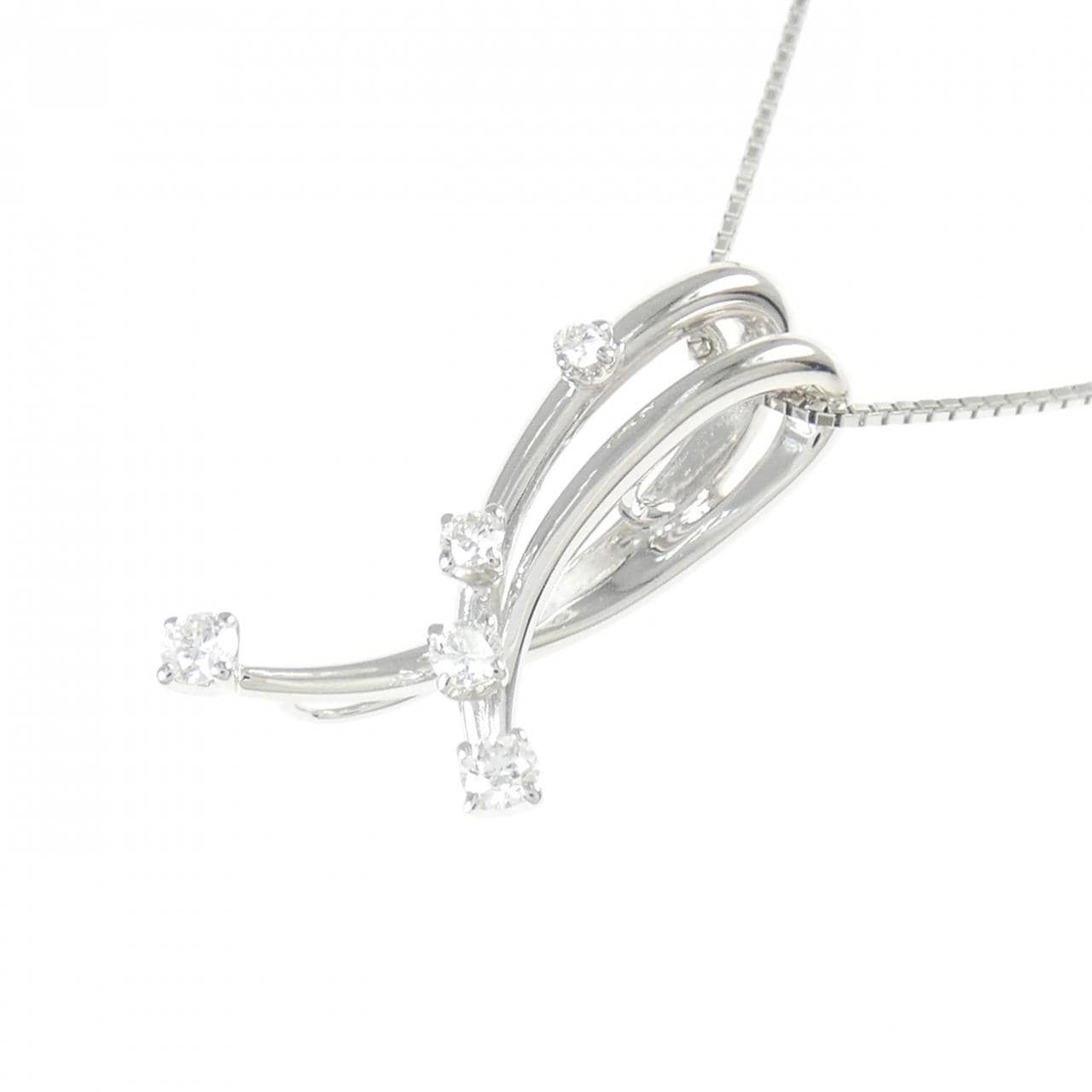 K18WG ダイヤモンド ネックレス 0.15CT