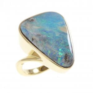 K18YG ボルダーオパール リング