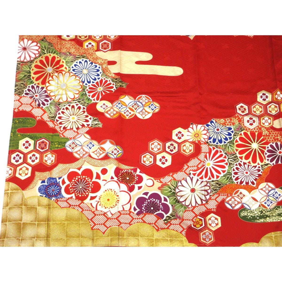 【未使用品】振袖　友禅金彩加工　刺繍入り
